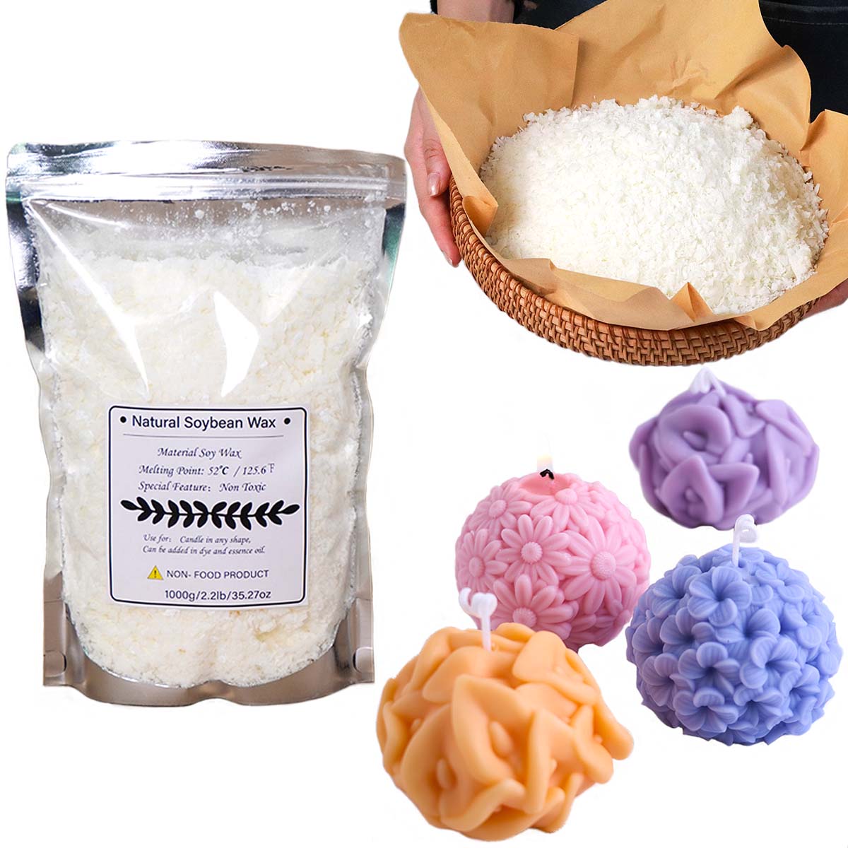 Candle Making Kit - 100/250/500/1000g Fiocco di cera di soia