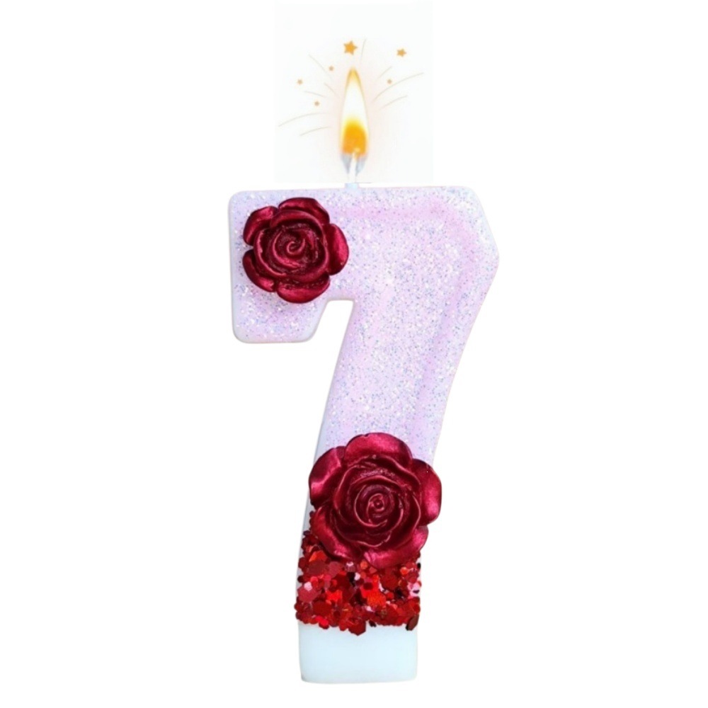 Candela Numerica Rosa Glittera - Silk Candle recensione e prezzo