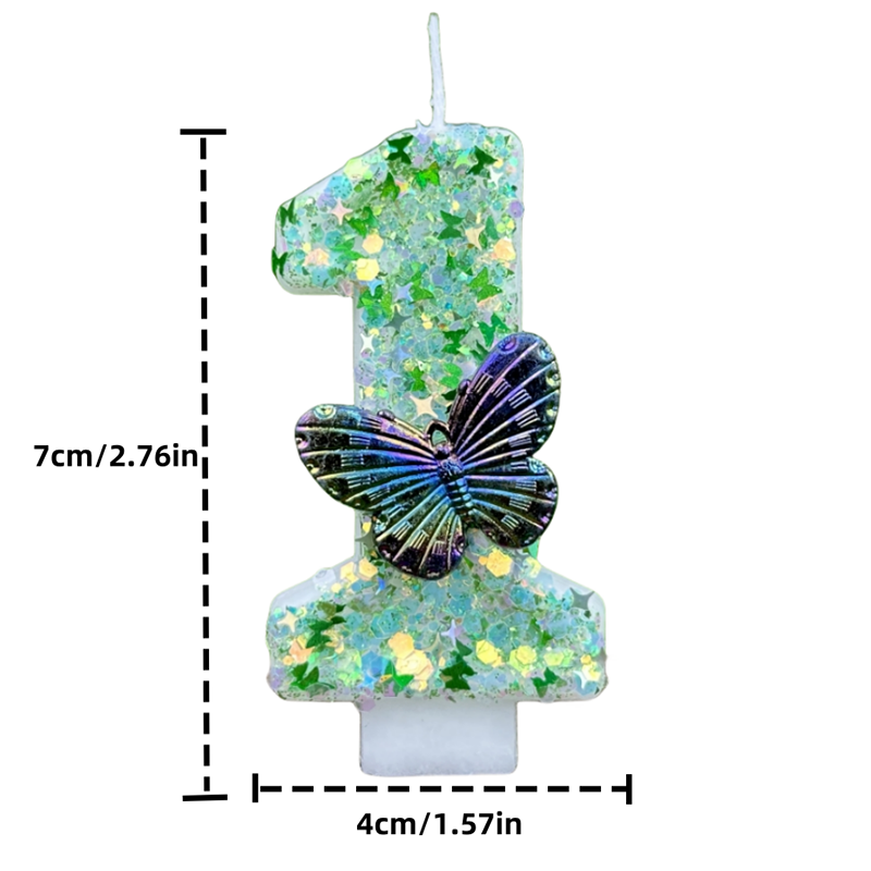 1Pc Verde Paillettes Numero 0- - Silk Candle recensione e prezzo